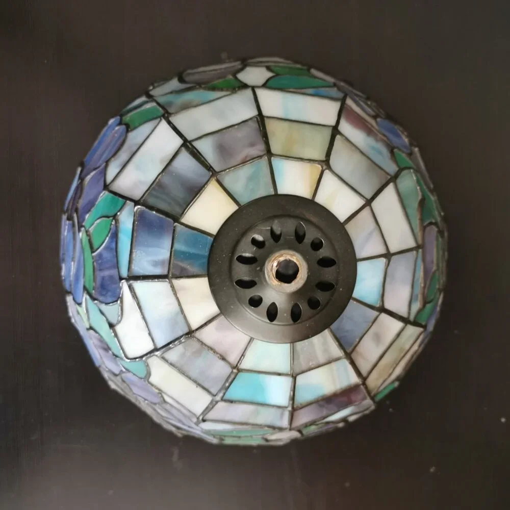 Tiffany Style Stain Glass Lampshade Purple & Blue 9
